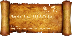 Maróthi Titánia névjegykártya